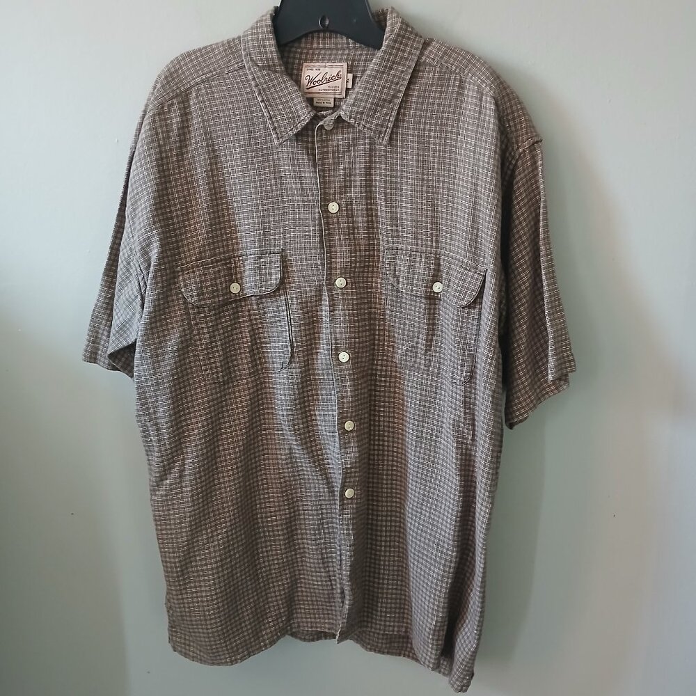 Woolrich Men's Short Sleeve Button‎ Down Size XL 100%Cotton